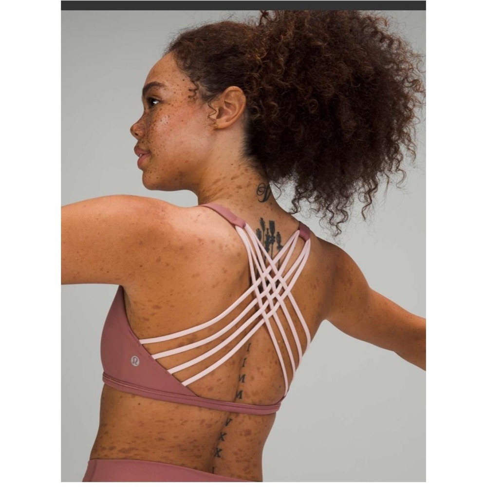 Lululemon Free To Be Wild Sports Bra Pink Strappy‎ Back Yoga Gym Athleisure 12